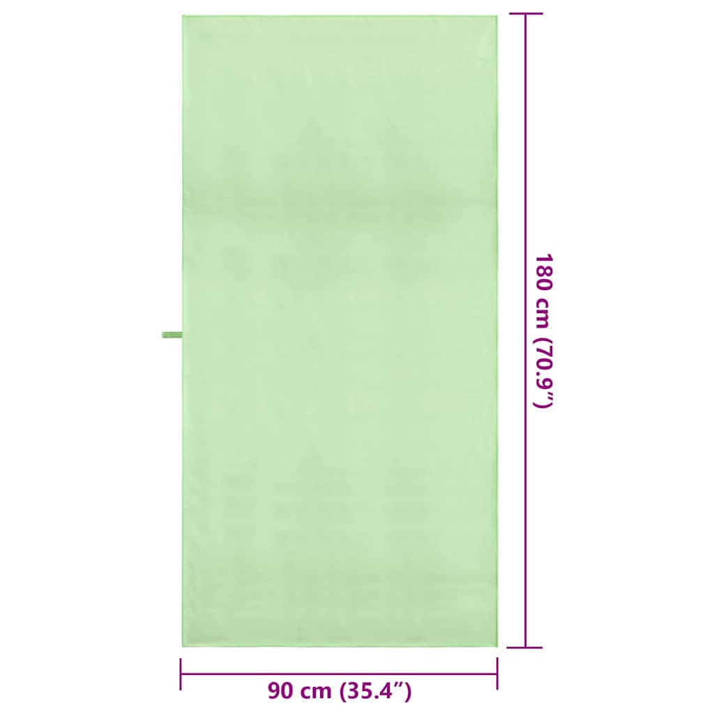 Sport Törölközők 2 pcs Zöld 180 x 90 cm Poliészter és poliamid