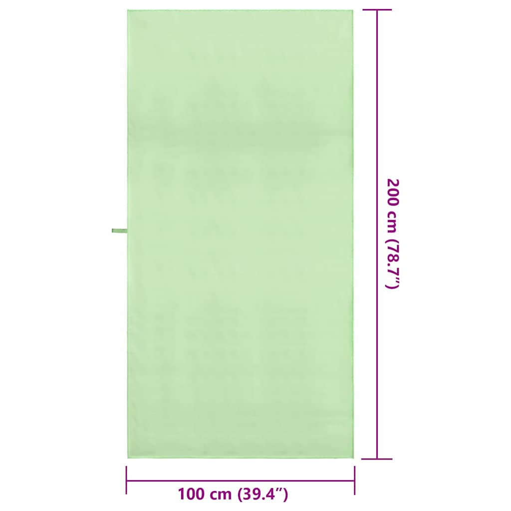 Sport Törölközők 2 pcs Zöld 200 x 100 cm Poliészter és poliamid
