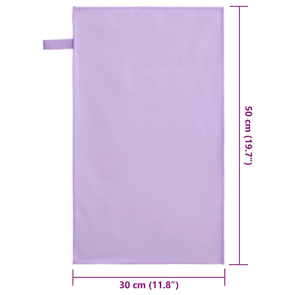 Sport Törölközők 2 pcs Lila 50 x 30 cm Poliészter és poliamid