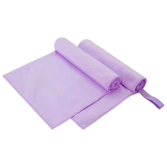 Sport Törölközők 2 pcs Lila 100 x 50 cm Poliészter és poliamid