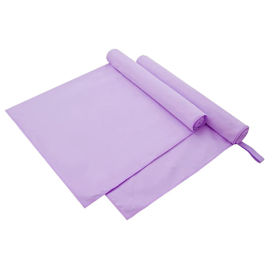 Sport Törölközők 2 pcs Lila 180 x 90 cm Poliészter és poliamid