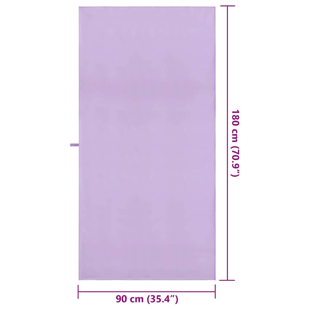 Sport Törölközők 2 pcs Lila 180 x 90 cm Poliészter és poliamid
