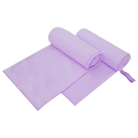 Sport Törölközők 2 pcs Lila 200 x 100 cm Poliészter és poliamid