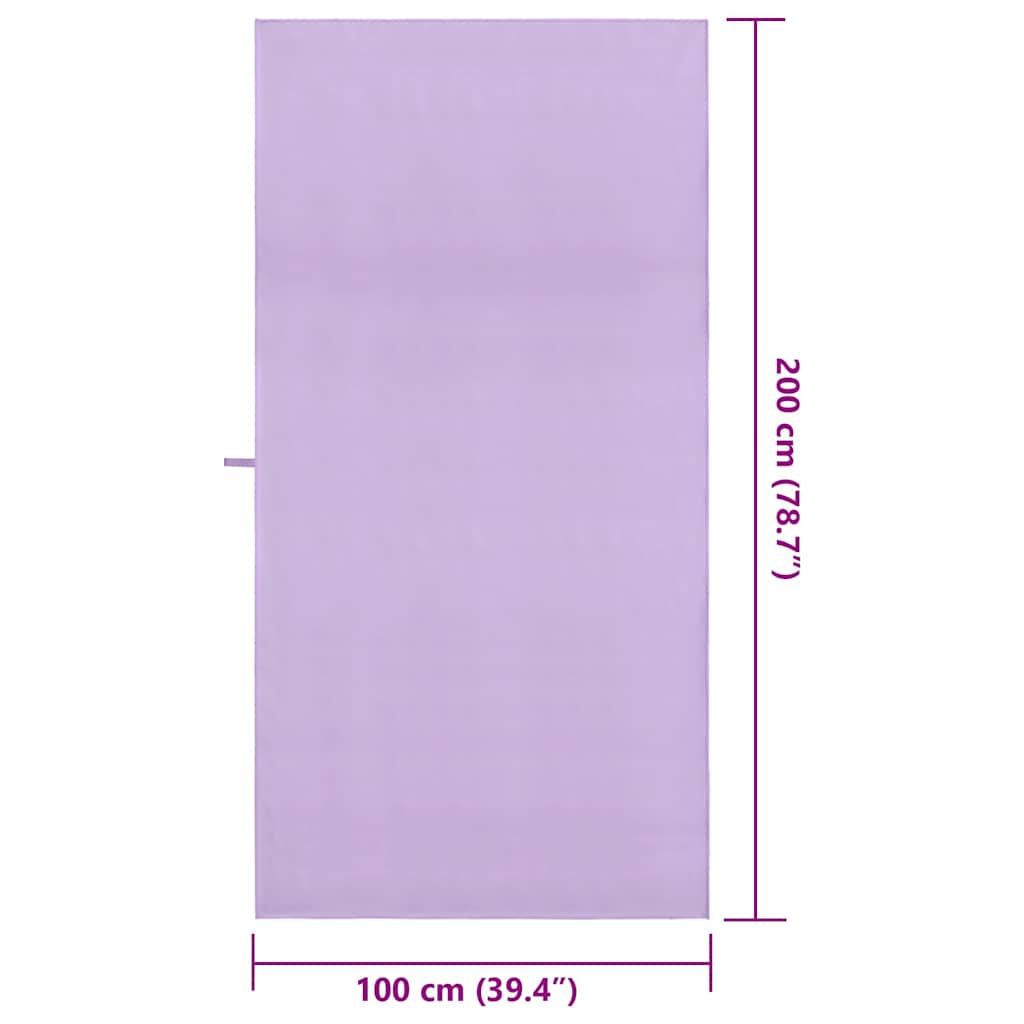 Sport Törölközők 2 pcs Lila 200 x 100 cm Poliészter és poliamid