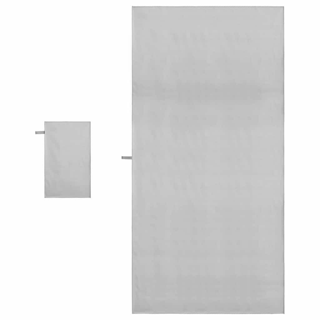 Sporttörölköző Szett 2 pcs Szürke szövet