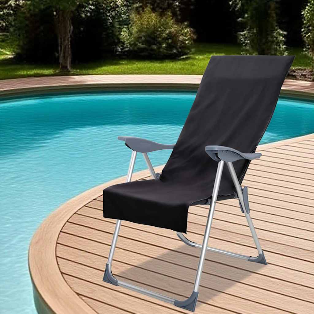 Kültéri Szék Törölközők 2 pcs Fekete 130 x 60 cm