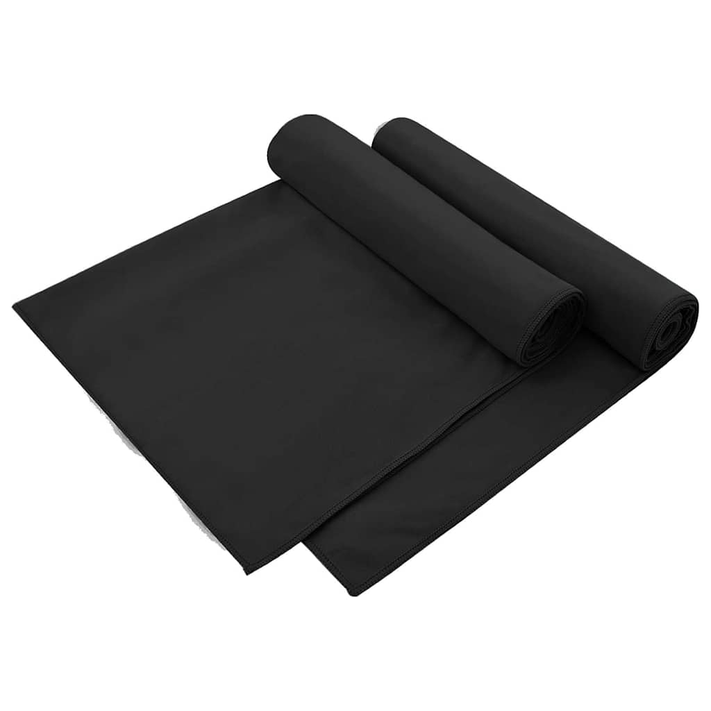 Kültéri Szék Törölközők 2 pcs Fekete 130 x 60 cm
