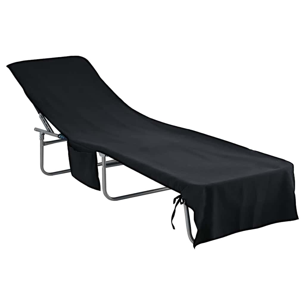 Napozó törölközők 2 db Fekete 210 x 75 cm