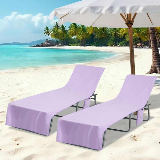 Napozó törölközők 2 pcs Lila 210 x 75 cm Poliészter és poliamid