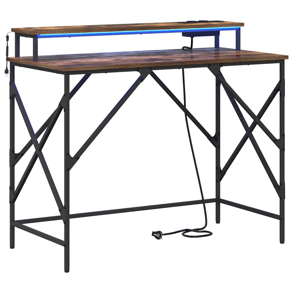 Asztal Füstölt tölgy Szerelt Fa 100 x 50 x 86,5 cm
