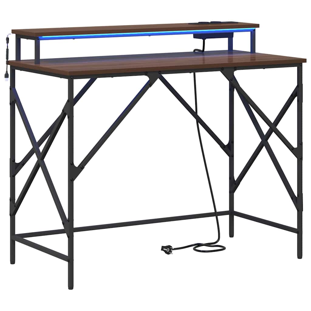 Asztal Barna Tölgy Szerelt Fa 100 x 50 x 86,5 cm