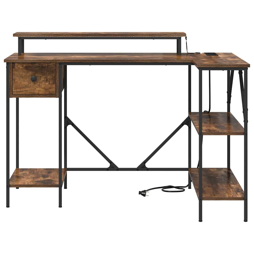 Asztal Füstölt tölgy Szerelt Fa 120 x 79 x 86,5 cm