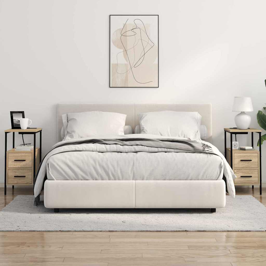 Éjjeliszekrény 2 db Sonoma tölgy 30 x 48 x 61 cm Szerelt Fa