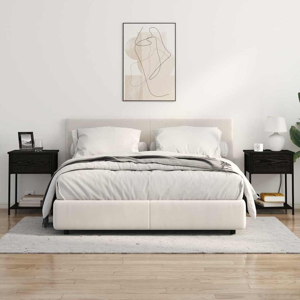 Éjjeliszekrény 2 db Fekete tölgy 42 x 41 x 56 cm Szerelt Fa