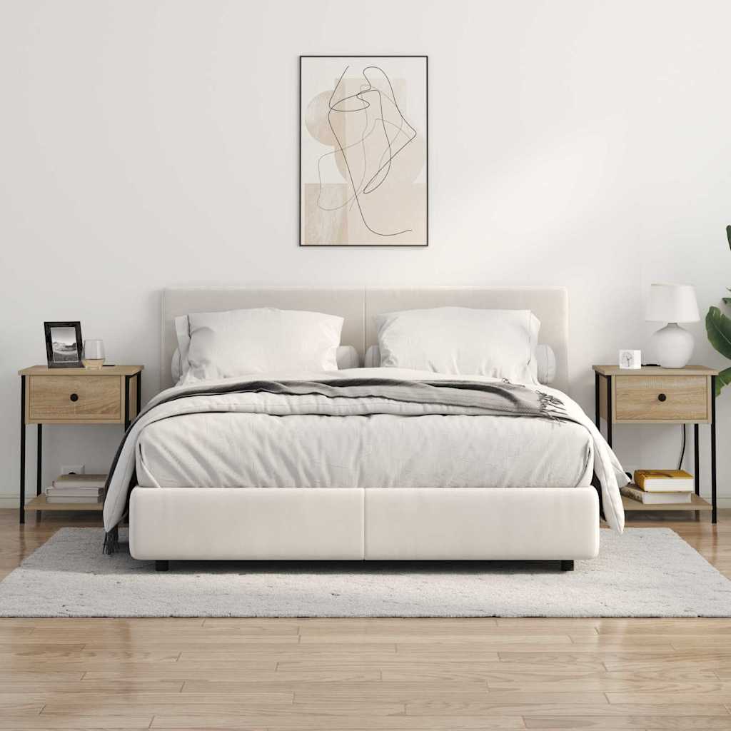 Éjjeliszekrény 2 db Sonoma tölgy 42 x 41 x 56 cm Szerelt Fa