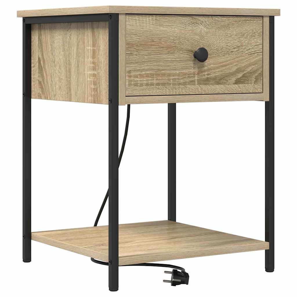 Éjjeliszekrény 2 db Sonoma tölgy 42 x 41 x 56 cm Szerelt Fa