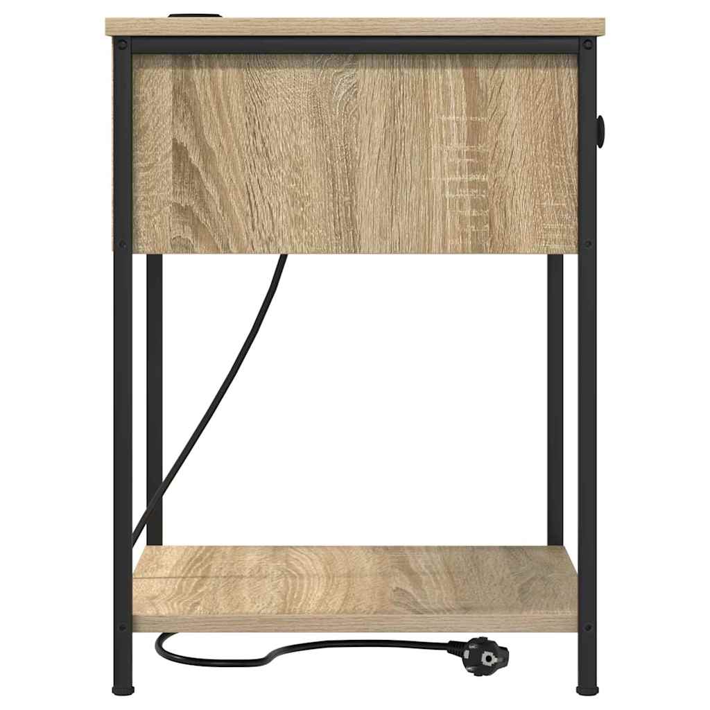 Éjjeliszekrény 2 db Sonoma tölgy 42 x 41 x 56 cm Szerelt Fa
