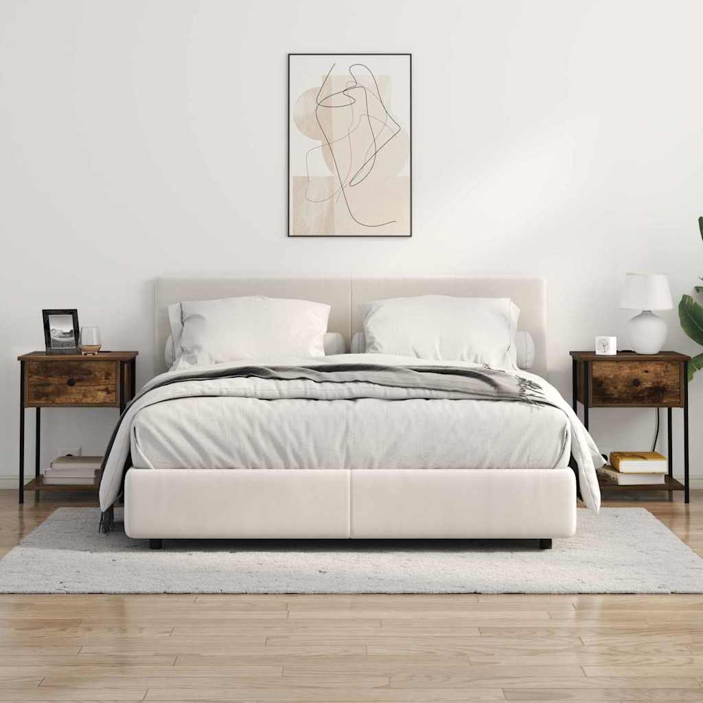 Éjjeliszekrény 2 db Füstölt tölgy 42 x 41 x 56 cm Szerelt Fa