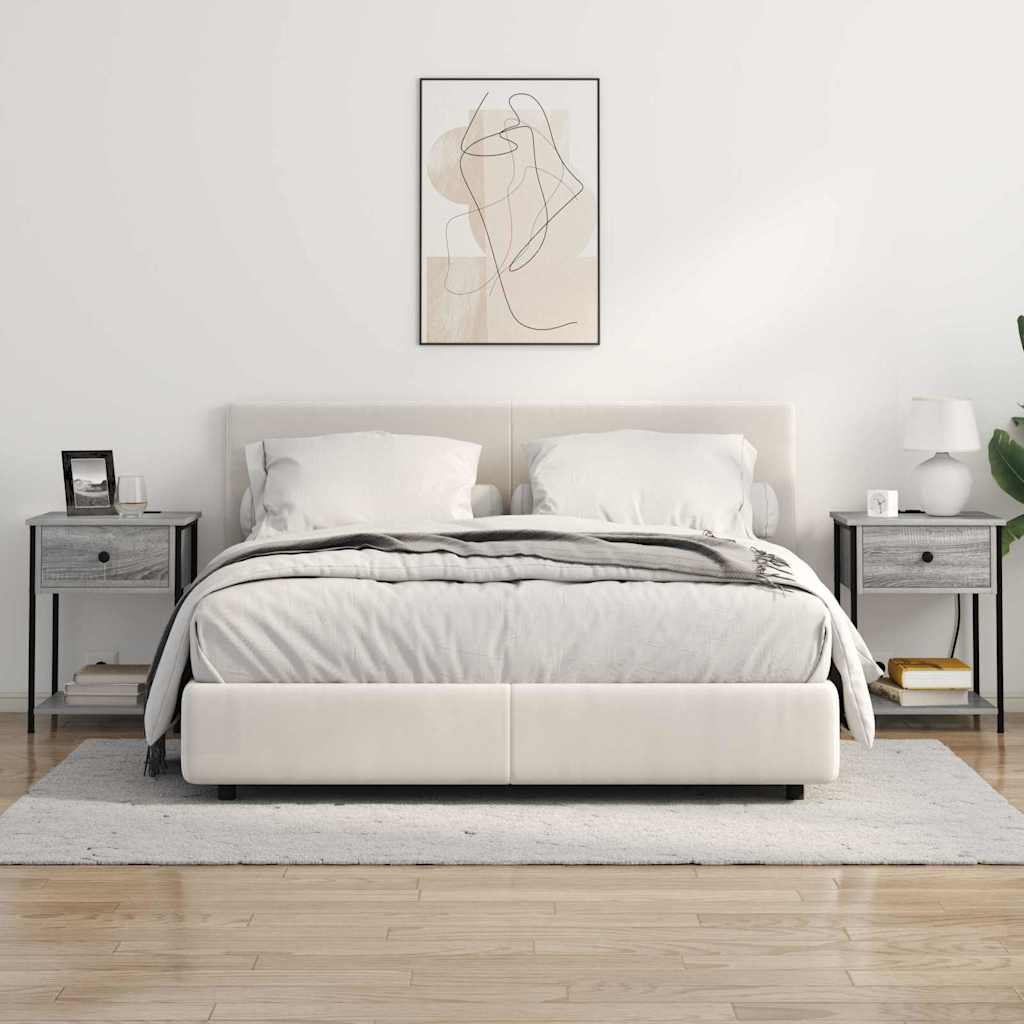 Éjjeliszekrény 2 db Szürke Sonoma 42 x 41 x 56 cm Szerelt Fa