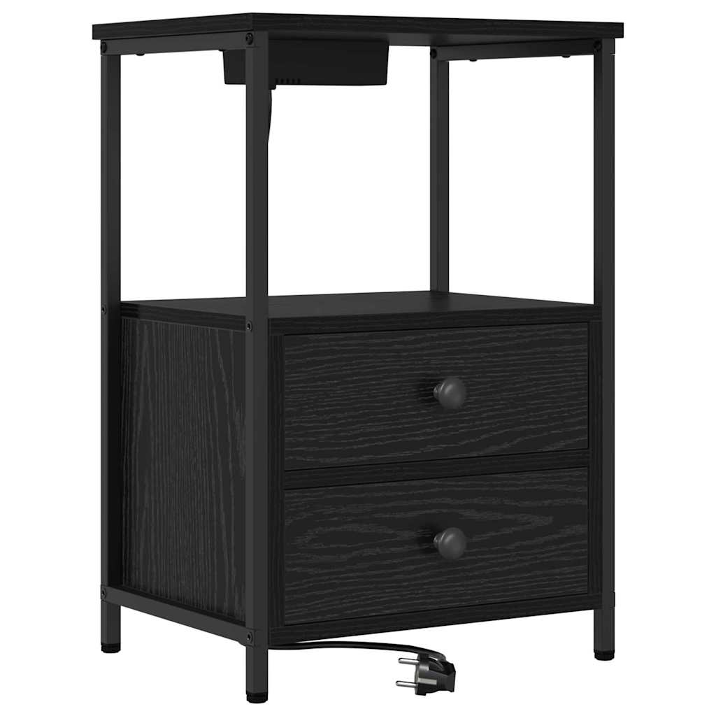 Éjjeliszekrény 2 db Fekete tölgy 40 x 31 x 60 cm Szerelt Fa