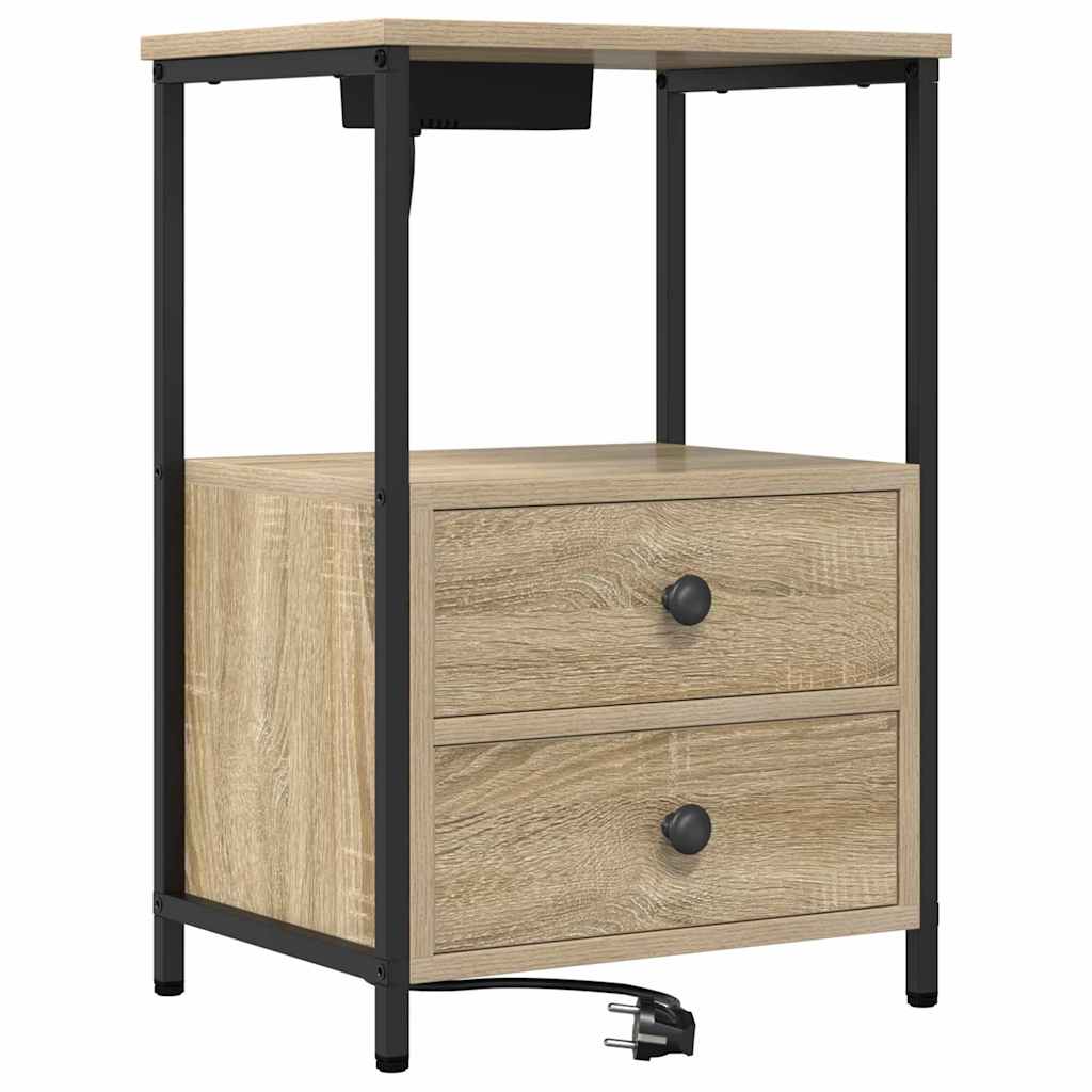 Éjjeliszekrény 2 db Sonoma tölgy 40 x 31 x 60 cm Szerelt Fa
