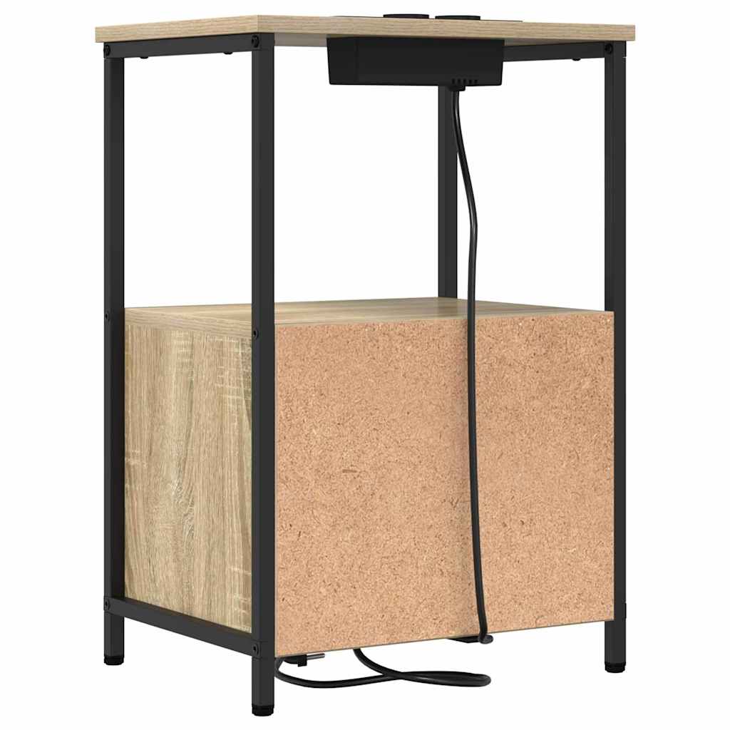 Éjjeliszekrény 2 db Sonoma tölgy 40 x 31 x 60 cm Szerelt Fa