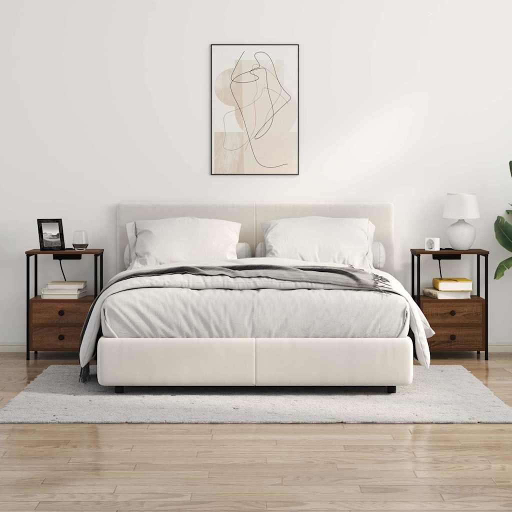 Éjjeliszekrény 2 db Barna Tölgy 40 x 31 x 60 cm Szerelt Fa