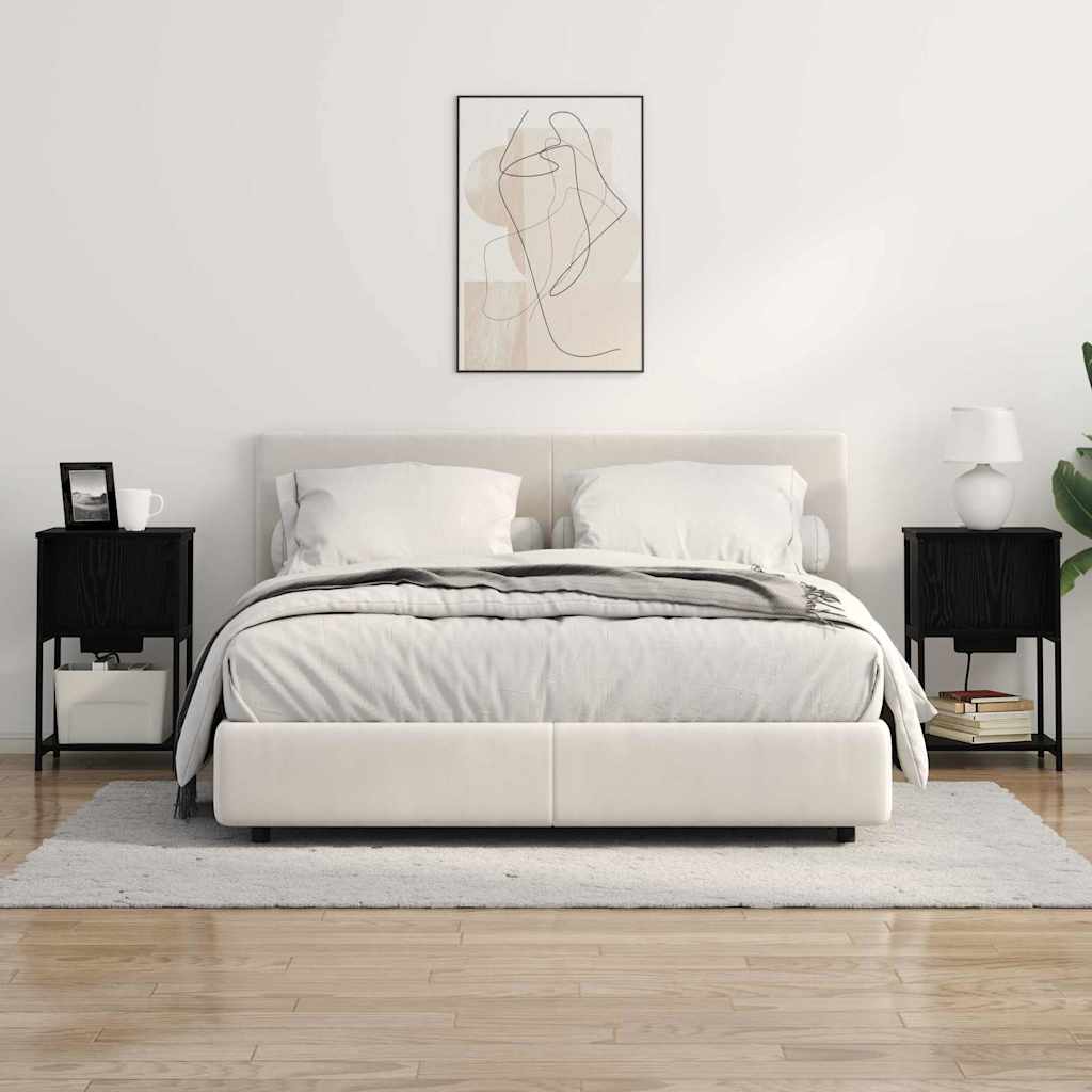 Éjjeliszekrény 2 db Fekete tölgy 38 x 31 x 61 cm Szerelt Fa