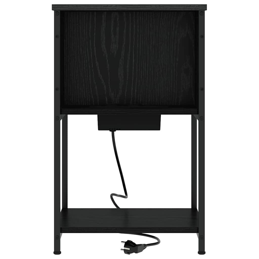 Éjjeliszekrény 2 db Fekete tölgy 38 x 31 x 61 cm Szerelt Fa