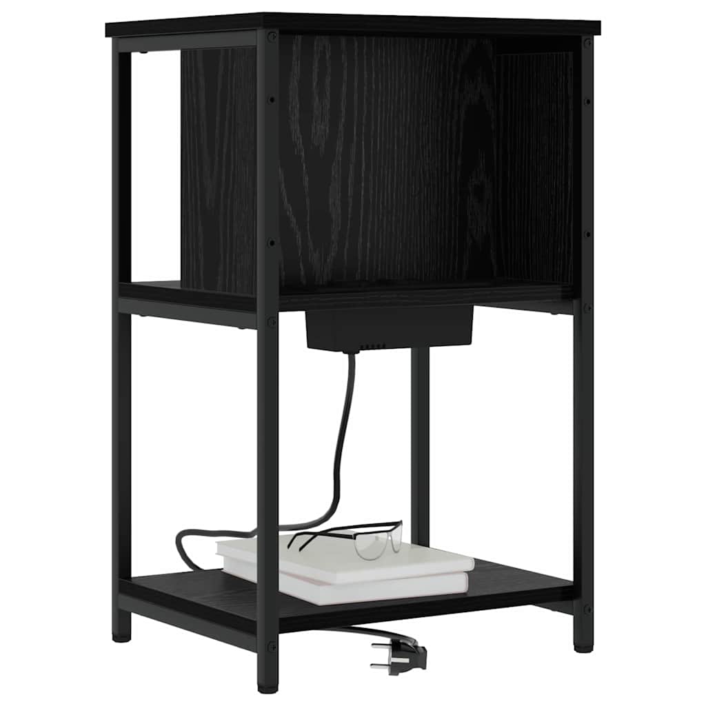 Éjjeliszekrény 2 db Fekete tölgy 38 x 31 x 61 cm Szerelt Fa