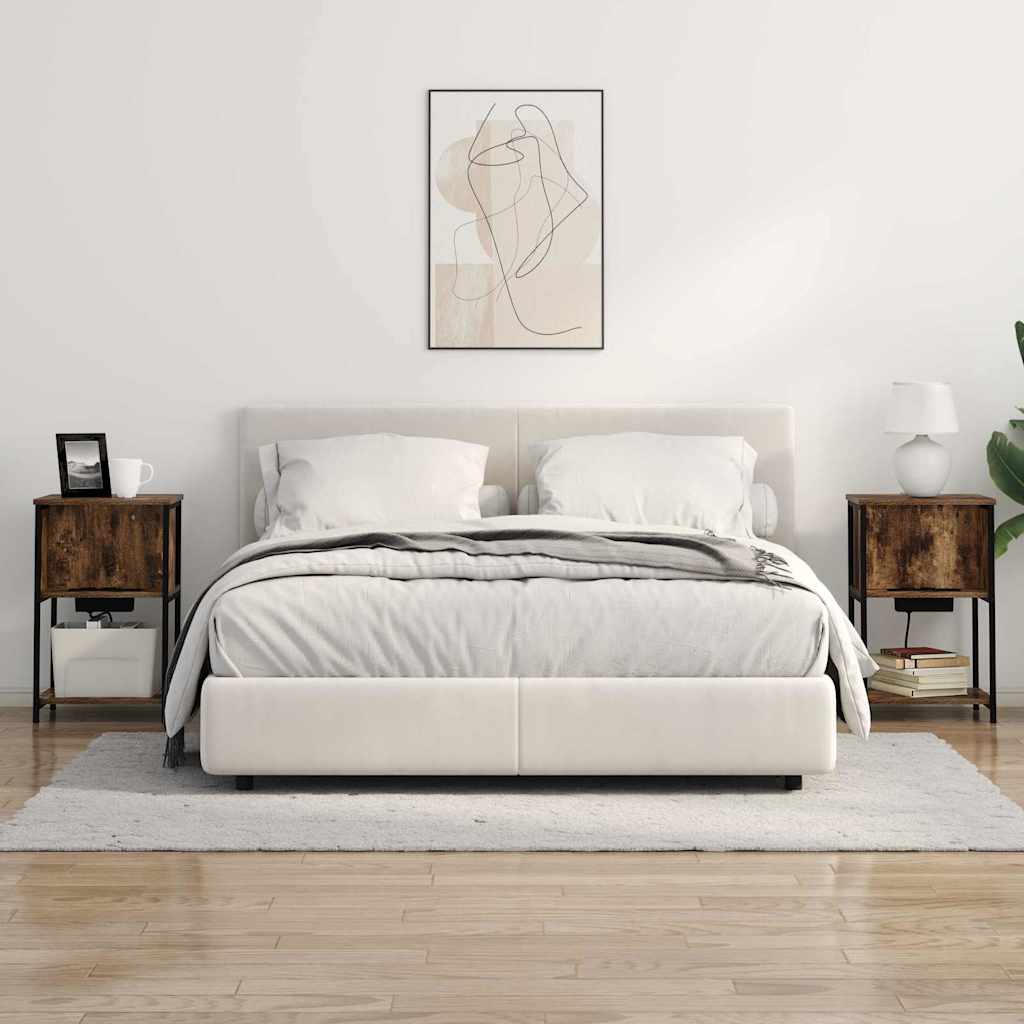 Éjjeliszekrény 2 db Füstölt tölgy 38 x 31 x 61 cm Szerelt Fa