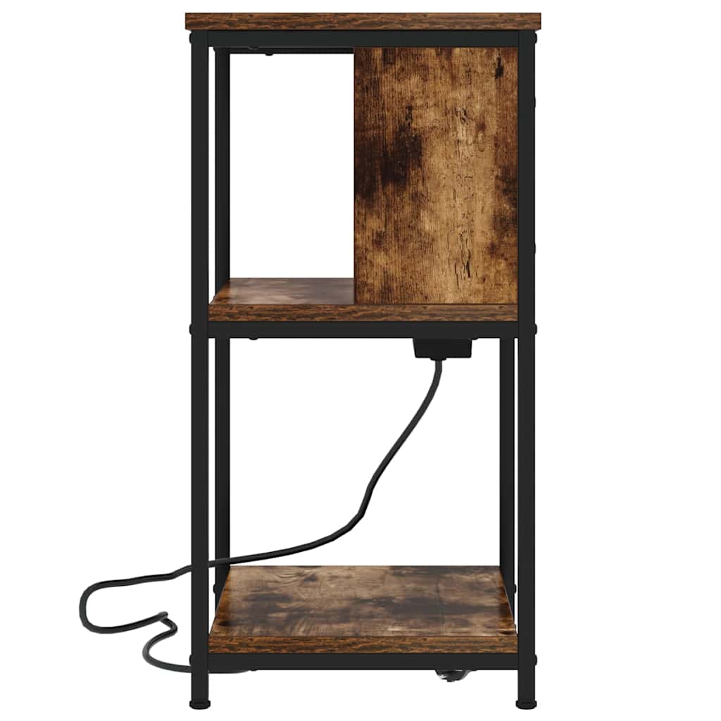 Éjjeliszekrény 2 db Füstölt tölgy 38 x 31 x 61 cm Szerelt Fa
