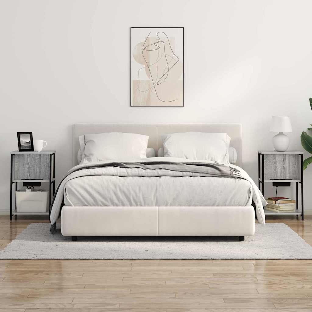 Éjjeliszekrény 2 db Szürke Sonoma 38 x 31 x 61 cm Szerelt Fa