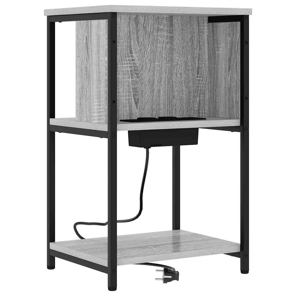 Éjjeliszekrény 2 db Szürke Sonoma 38 x 31 x 61 cm Szerelt Fa