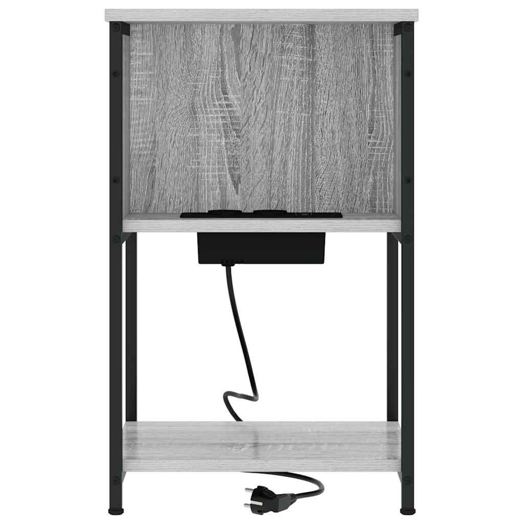 Éjjeliszekrény 2 db Szürke Sonoma 38 x 31 x 61 cm Szerelt Fa