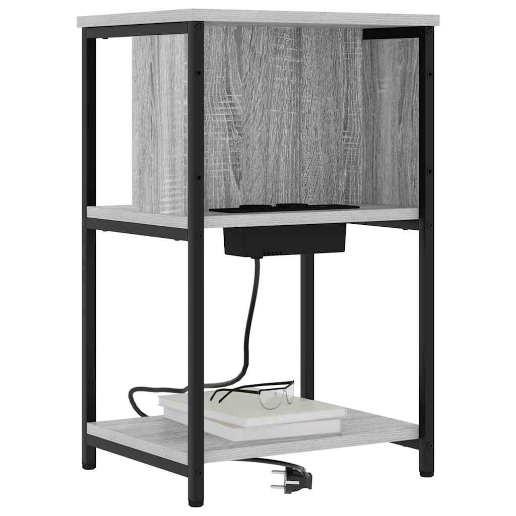 Éjjeliszekrény 2 db Szürke Sonoma 38 x 31 x 61 cm Szerelt Fa
