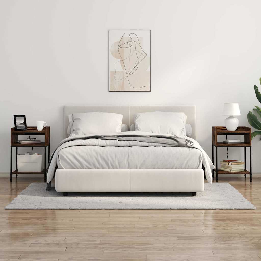 Éjjeliszekrény 2 db Füstölt tölgy 40 x 40 x 61 cm Szerelt Fa