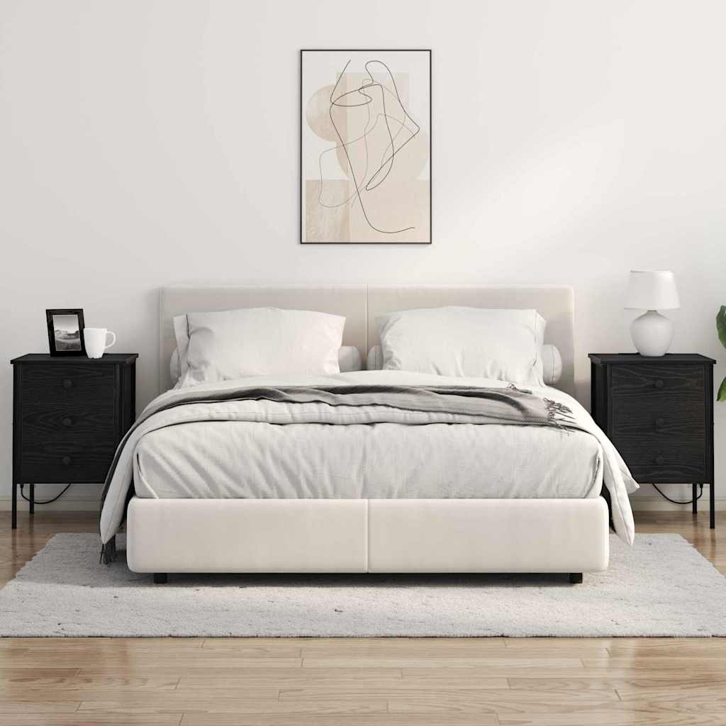 Éjjeliszekrény 2 db Fekete tölgy 42 x 41 x 61 cm Szerelt Fa