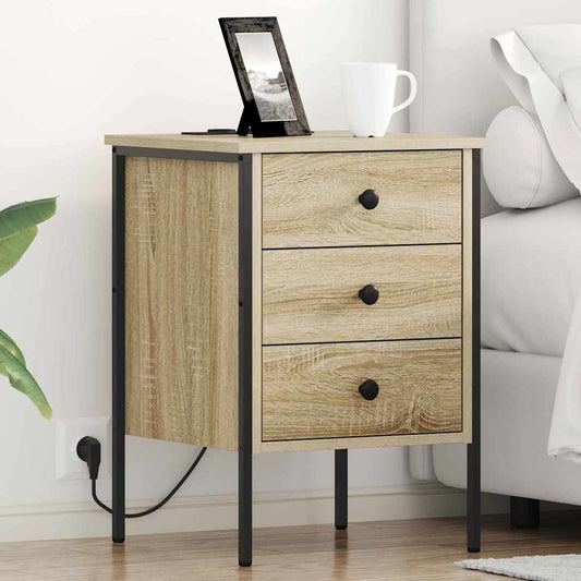Éjjeliszekrény 2 db Sonoma tölgy 42 x 41 x 61 cm Szerelt Fa