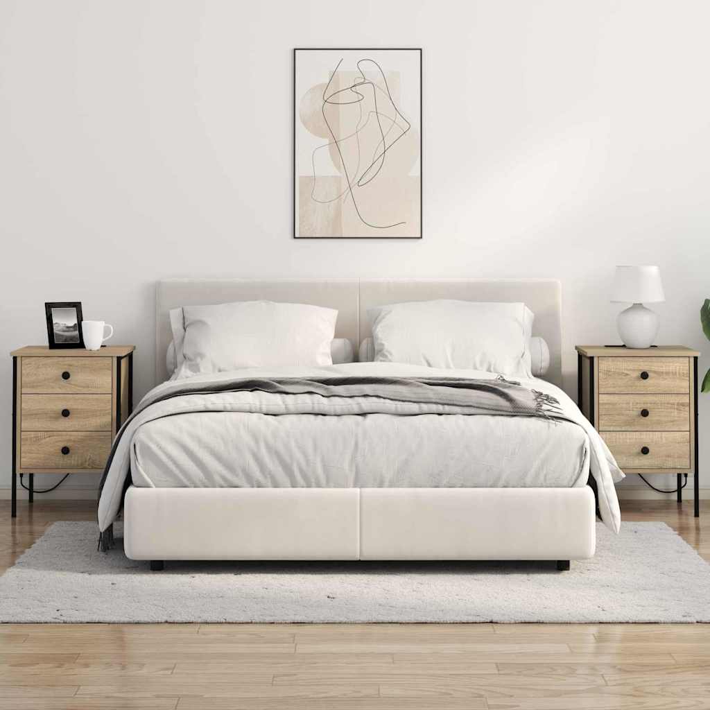 Éjjeliszekrény 2 db Sonoma tölgy 42 x 41 x 61 cm Szerelt Fa
