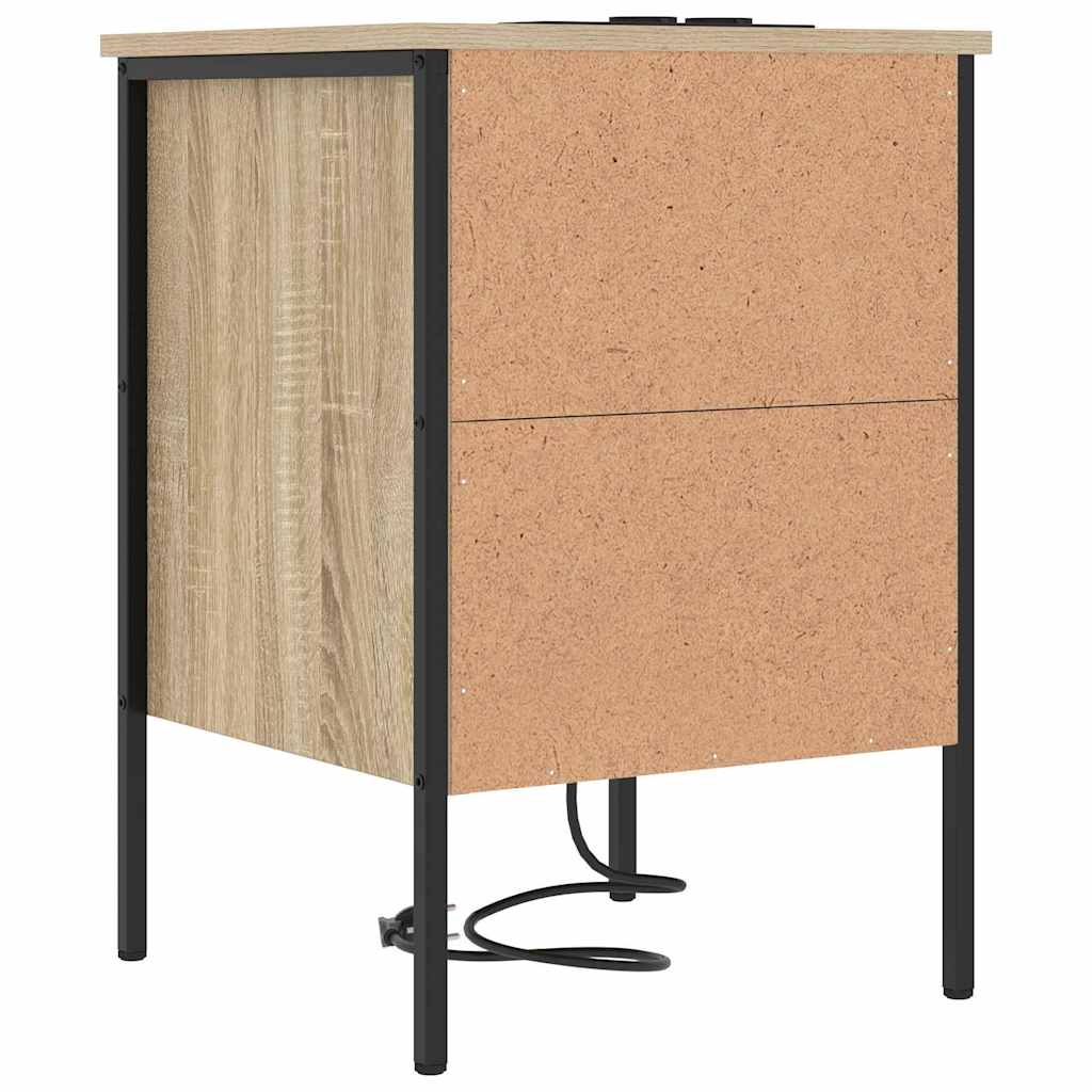 Éjjeliszekrény 2 db Sonoma tölgy 42 x 41 x 61 cm Szerelt Fa