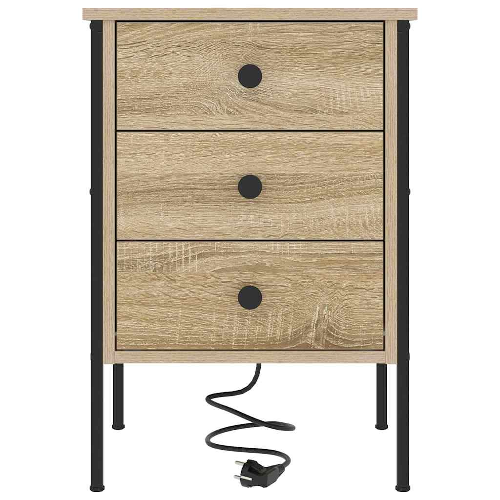 Éjjeliszekrény 2 db Sonoma tölgy 42 x 41 x 61 cm Szerelt Fa