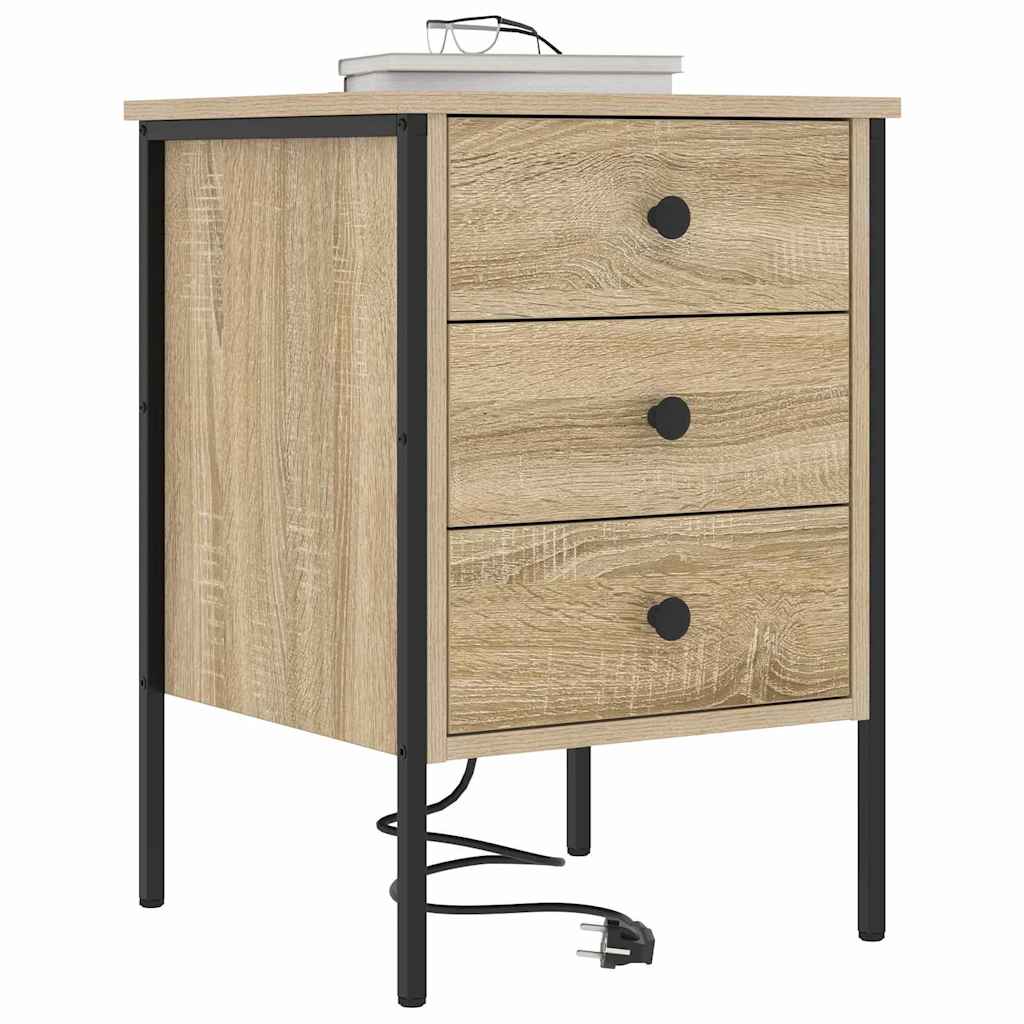 Éjjeliszekrény 2 db Sonoma tölgy 42 x 41 x 61 cm Szerelt Fa
