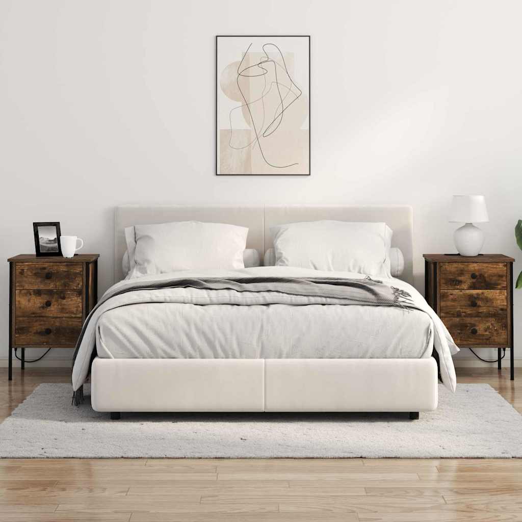 Éjjeliszekrény 2 db Füstölt tölgy 42 x 41 x 61 cm Szerelt Fa