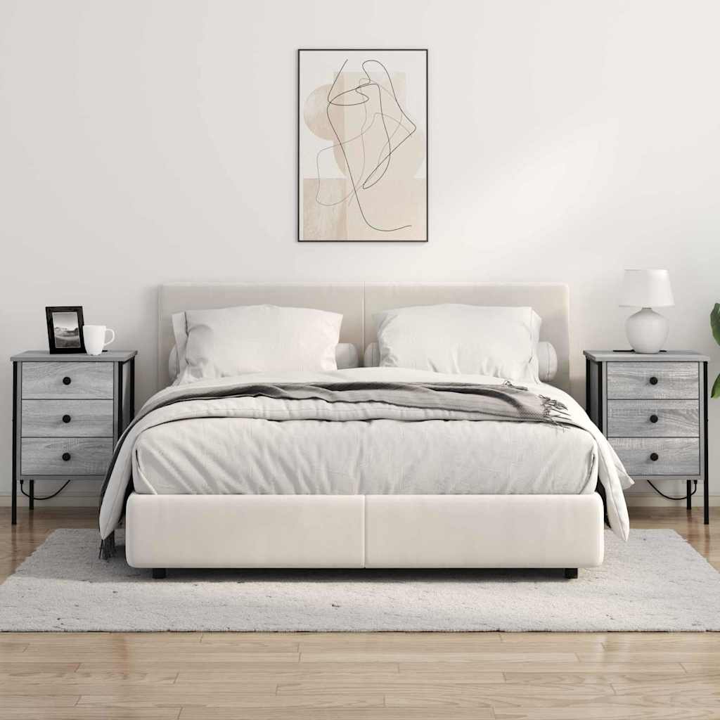 Éjjeliszekrény 2 db Szürke Sonoma 42 x 41 x 61 cm Szerelt Fa