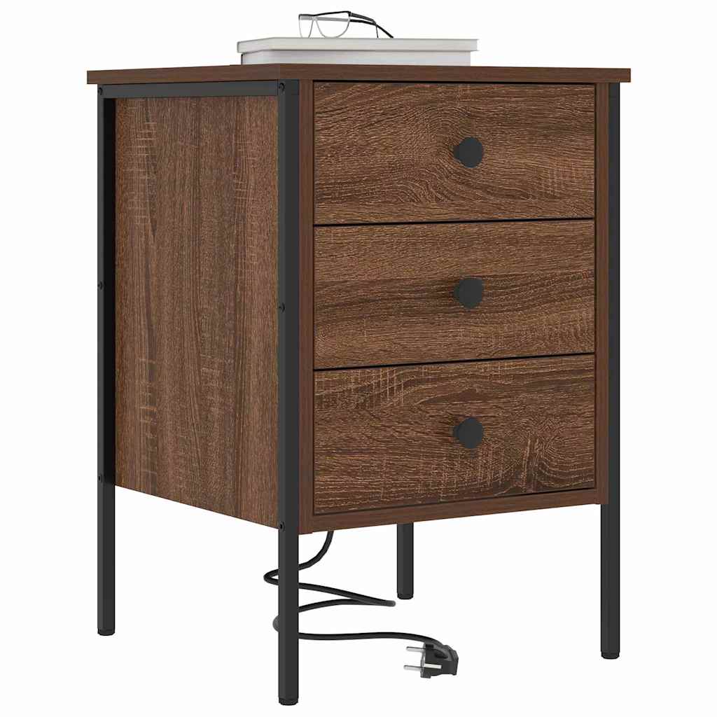 Éjjeliszekrény Barna Tölgy 42 x 41 x 61 cm Szerelt Fa