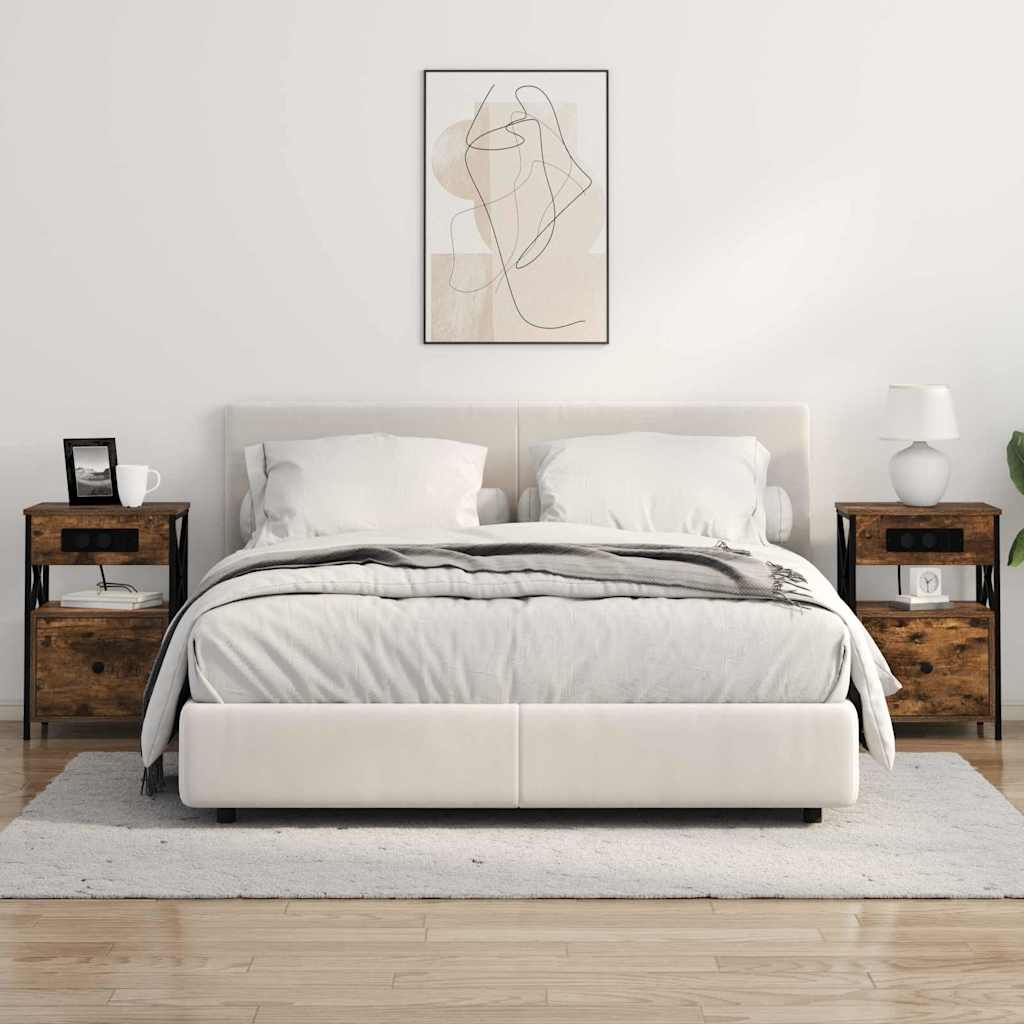 Éjjeliszekrény 2 db Füstölt tölgy 40 x 31 x 60 cm Szerelt Fa