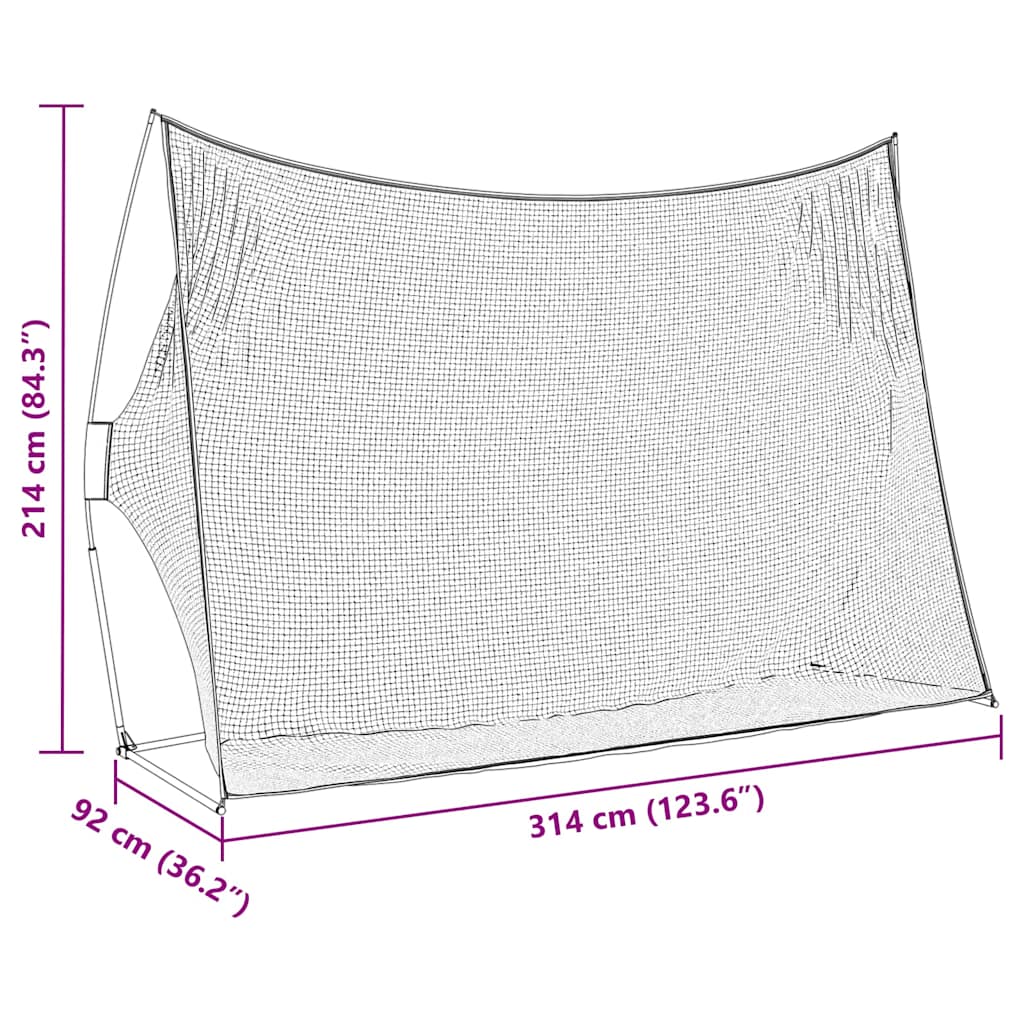 Golf Edzősegéd Fekete 314 x 92 x 214 cm Poliészter