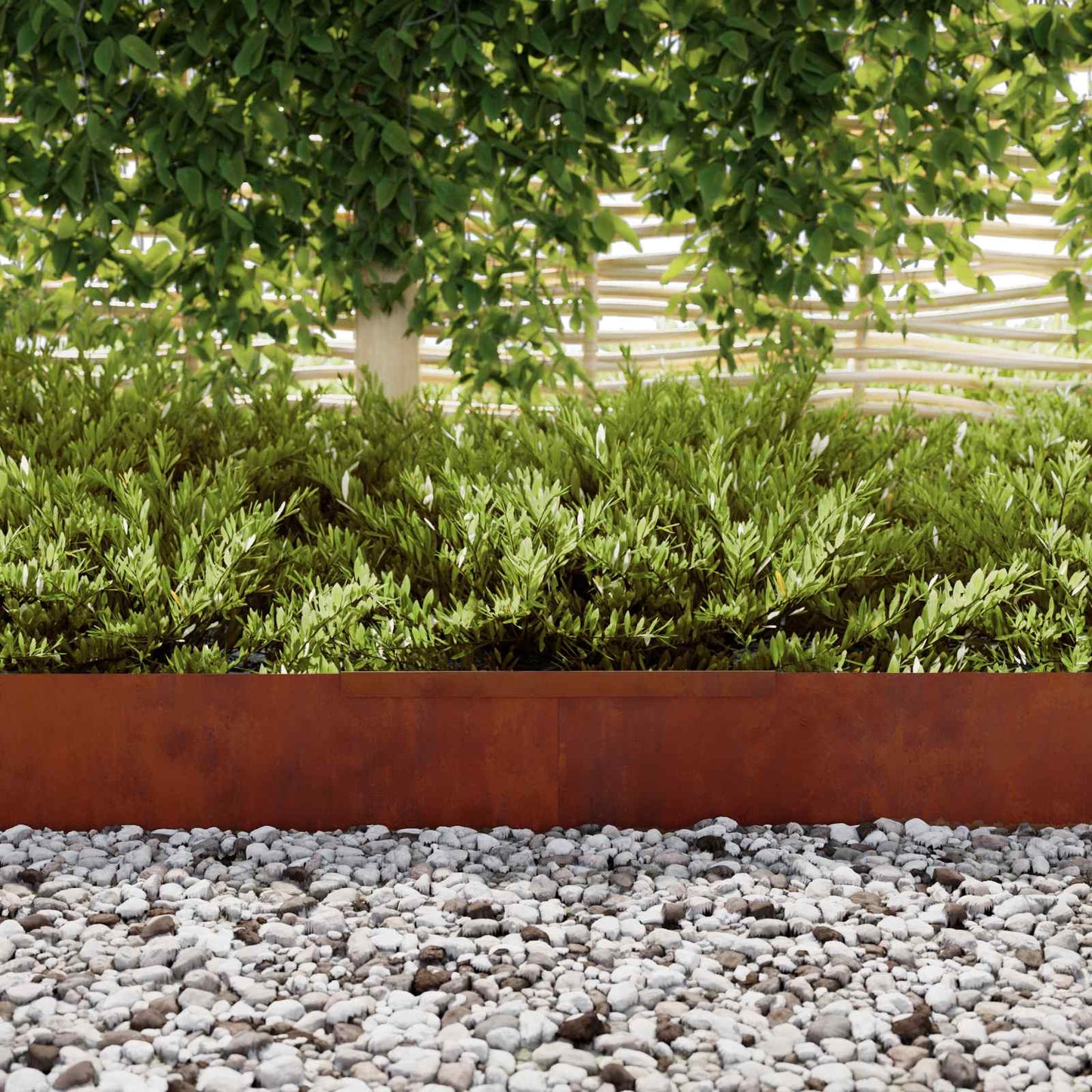 Fűszegélyezés 450 x 20 cm Időjárásálló acél Rozsdás