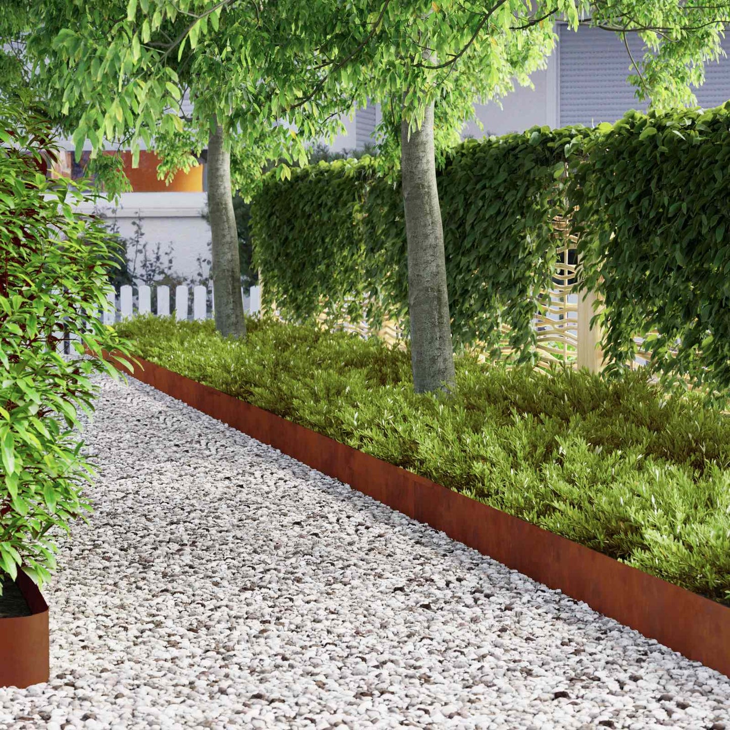 Fűszegélyezés 450 x 20 cm Időjárásálló acél Rozsdás